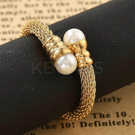 304 Stainless Steel Open Cuff Rings for Women RJEW-F173-02G-1