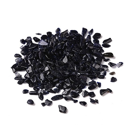 Synthetic Blue Goldstone Chip Beads G-I350-02-1
