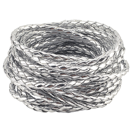 5M Braided Round PU Leather Jewelry Cord OCOR-GF0004-96A-04-1