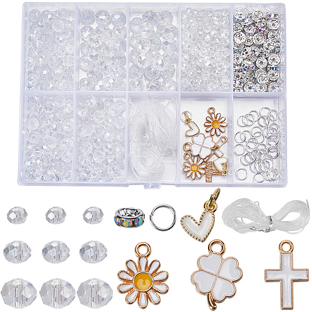DIY Glass Beads & Alloy Enamel Charms Bracelets Making Kits DIY-SP0001-57C-1