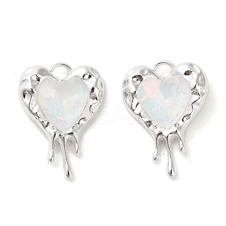 Rack Plating Alloy Rhinestone Pendants PALLOY-D028-08A-S-RS-1