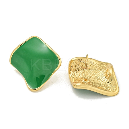 PVD Vacuum Plating 304 Stainless Steel & Enamel Stud Earrings for Women EJEW-G401-02G-04-1