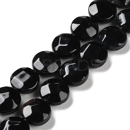 Natural Black Agate Beads Strands G-K357-B01-01-1