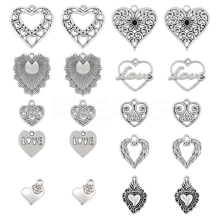 80Pcs 10 Styles Tibetan Style Alloy Pendants FIND-SC0007-73-1