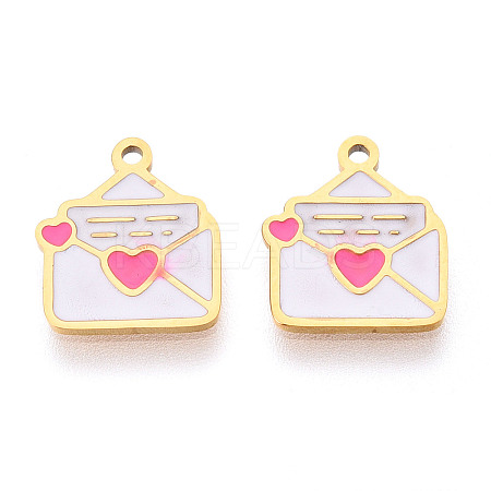 304 Stainless Steel Enamel Charms STAS-T065-54G-02-1