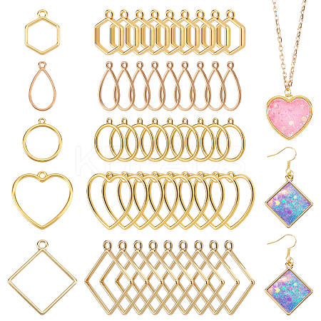 100Pcs 5 Styles Alloy Pendants FIND-GA0006-61-1