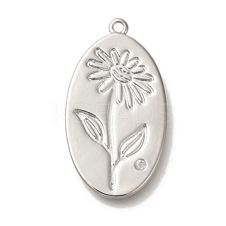 Brass Micro Pave Cubic Zirconia Pendants KK-U038-05P-10-1