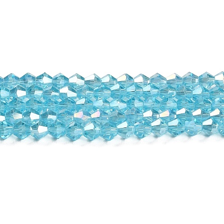 Transparent Electroplate Glass Beads Strands EGLA-A039-T4mm-B20-1