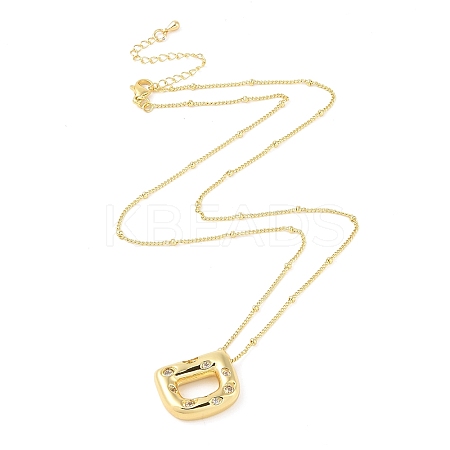 Brass Micro Pave Clear Cubic Zirconia Pendant Necklaces NJEW-Z038-01G-D-1