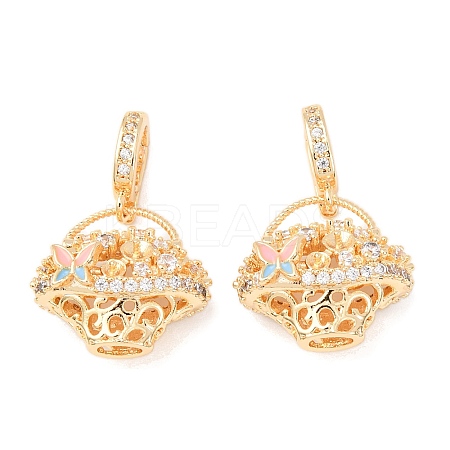 Brass Micro Pave Cubic Zirconia Peg Bails KK-A279-10G-1