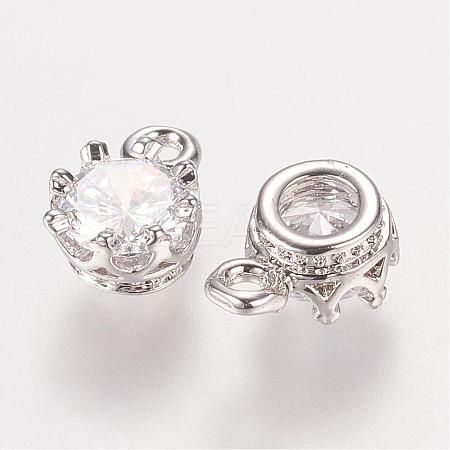 Brass Rhinestone Charms RB-E507-02P-1
