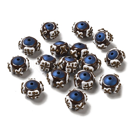 Hand Painted Acrylic with Enamel Beads MACR-K354-38O-1