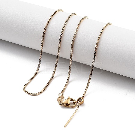Ion Plating(IP) Adjustable 304 Stainless Steel Box Chain Necklaces NJEW-K270-07G-1