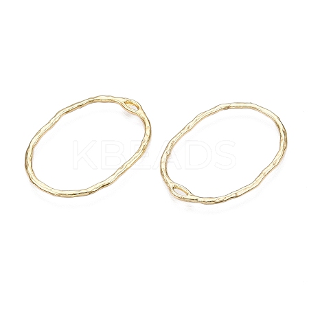 Oval Rack Plating Alloy Pendants PALLOY-T090-01G-B-NR-1