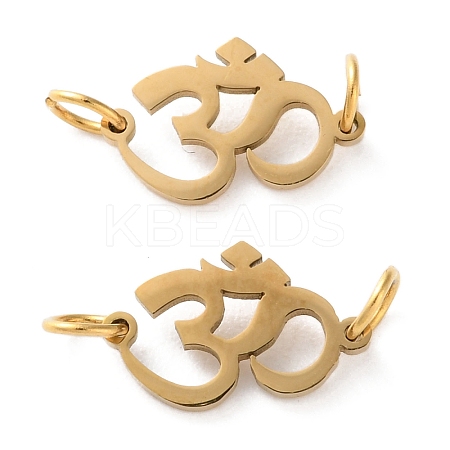 Ion Plating(IP) 304 Stainless Steel Chakra Connector Charms with Jump Rings STAS-Q333-20G-1