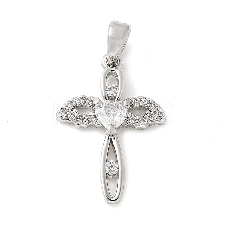 Brass Micro Pave Cubic Zirconia Pendants KK-U056-30P-1