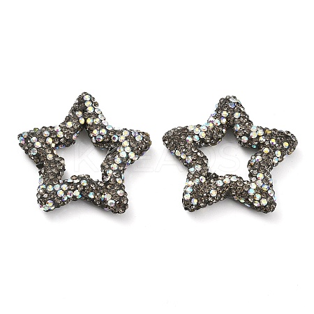 Star Shape Polymer Clay Rhinestone Beads CLAY-NH0001-06A-1