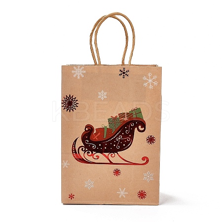 Christmas Theme Hot Stamping Rectangle Paper Bags X1-CARB-F011-02D-1