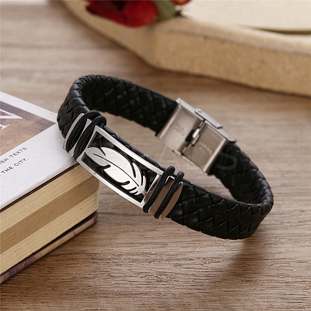 Leather Cord Braided Bracelets LS-PW-WG19457-02-1