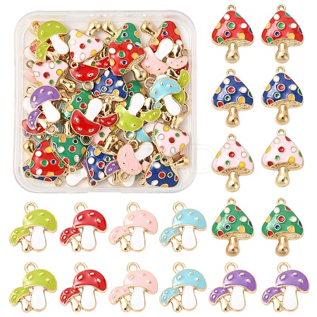 36Pcs 9 Styles Autumn Theme Alloy Enamel Pendants ENAM-FS0002-95-1