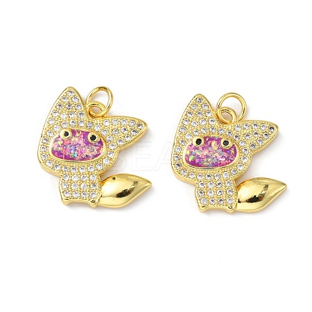 Brass Micro Pave Cubic Zirconia Pendants KK-A197-16G-1
