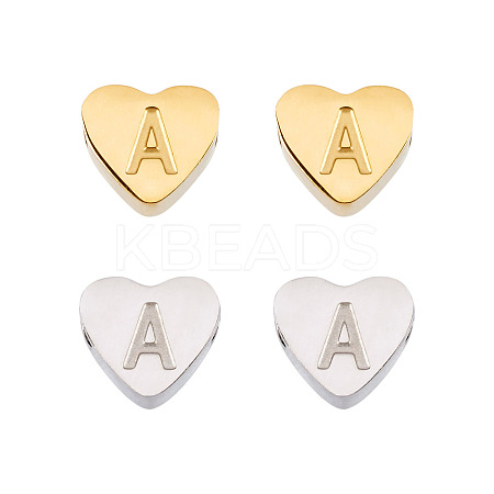 4Pcs 2 Colors Stainless Steel Beads STAS-TA0002-72A-1