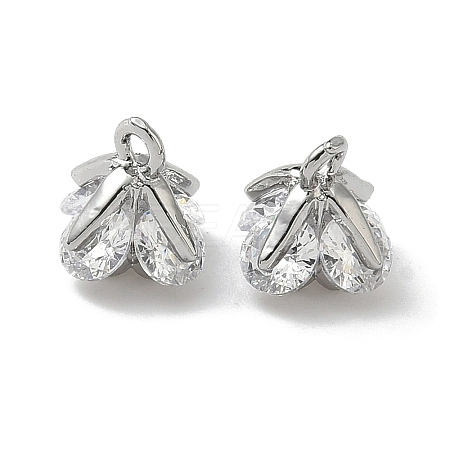 Brass Micro Pave Cubic Zirconia Pendants KK-S350-14P-1