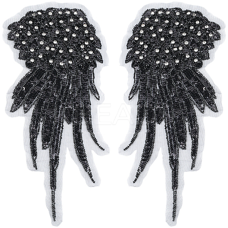 2Pcs 2 Styles Polyester Embroidery Sew on Appliques DIY-CY0001-02B-03-1