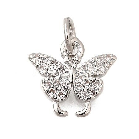 Rack Plating Brass Micro Pave Cubic Zirconia Charms KK-I716-05P-1