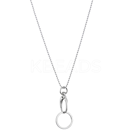 304 Stainless Steel Ball Chains Neck Strap Lanyard HJEW-SW00133-1