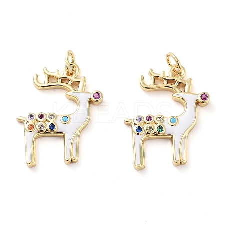 Christmas Theme Rack Plating Brass Pendants KK-M280-11C-G-1