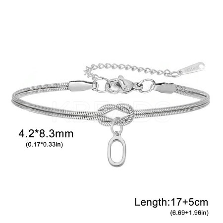 304 Stainless Steel Initial Charm Bracelets FS-WGD8E41-35-1
