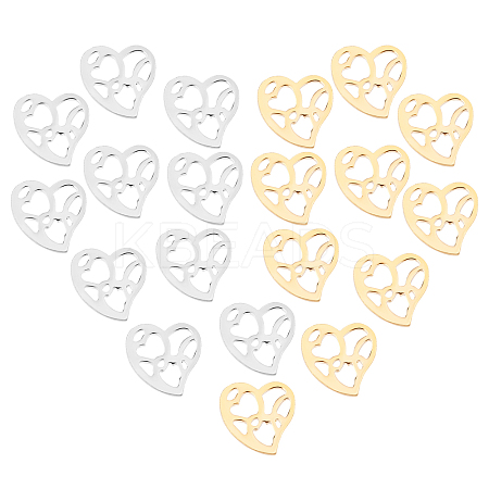 40Pcs 2 Colors 304 Stainless Steel Cabochons STAS-DC0001-20-1