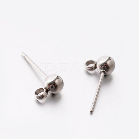 304 Stainless Steel Post Stud Earring Findings STAS-E074-19-1