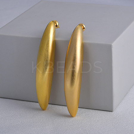 Banana Brass Stud Earrings for Women LS-EJEW-G391-06G-1