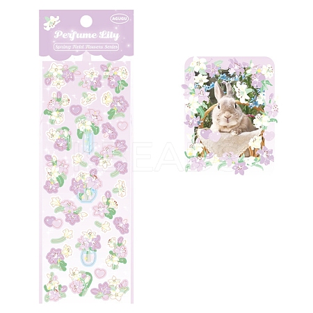 Flowers with Rabbits Paper Sticker PW-WGCFCFE-11-1