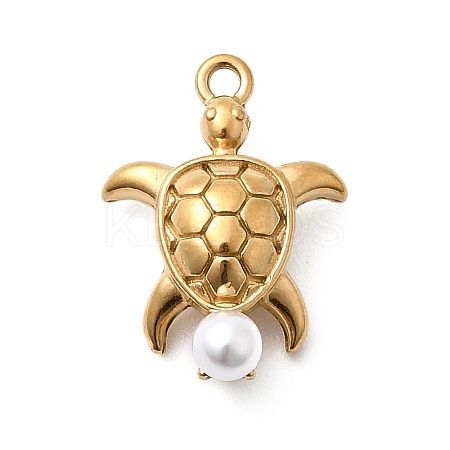 304 Stainless Steel & ABS Plastic Pearl Pendants STAS-G369-04G-01-1