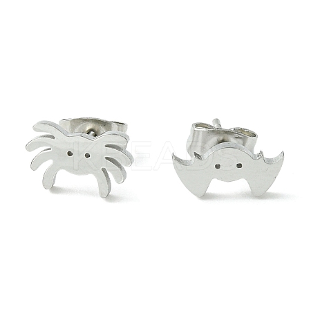 Non-Tarnish Cute Little Animal Theme 304 Stainless Steel Stud Earrings LS-EJEW-B041-04F-P-1