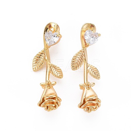 Brass Micro Pave Clear Cubic Zirconia Pendants KK-S360-150-NR-1