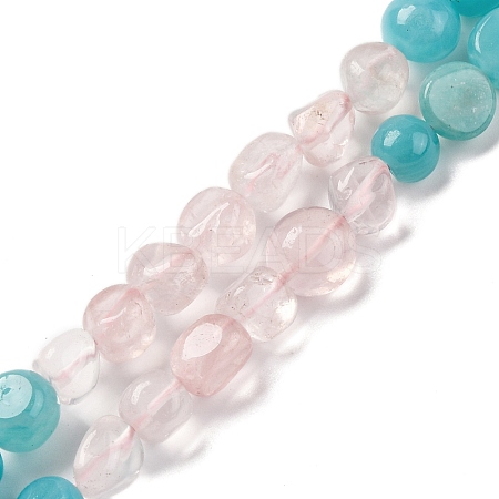 Natural Amazonite & Rose Quartz Beads Strands G-L610-B01-01-1