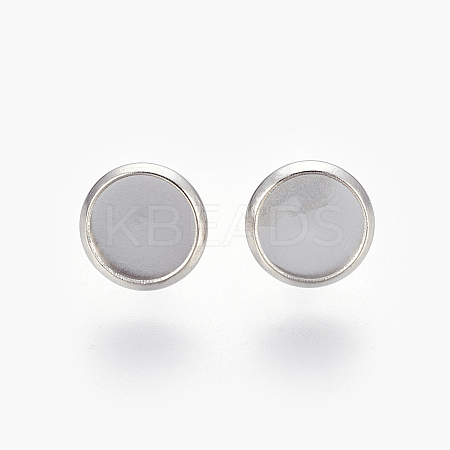 Tarnish Resistant Eco-Friendly 316 Surgical Stainless Steel Stud Earring Settings LS-STAS-F181-01P-8mm-1