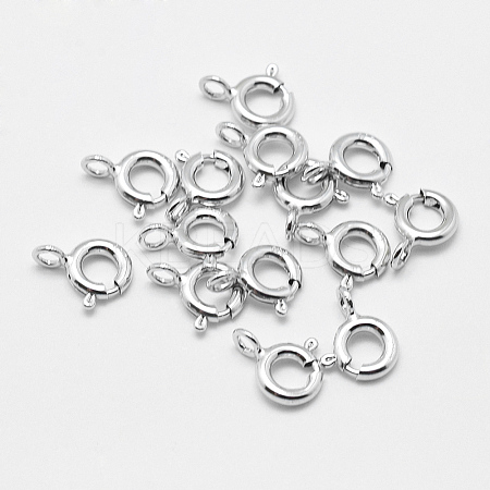 Anti-Tarnish Rhodium Plated 925 Sterling Silver Spring Ring Clasps LS-STER-K167-076A-P-1