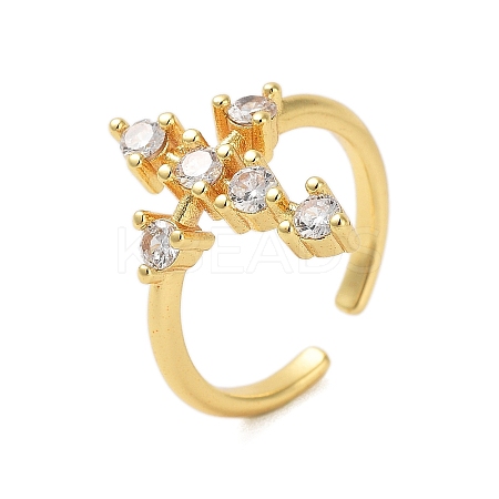Brass Pave Cubic Zirconia Cuff Rings RJEW-U012-04G-01-1