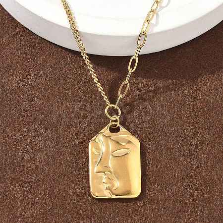 304 Stainless Steel Pendant Necklaces for Women NJEW-D312-02A-G-1