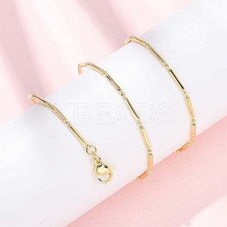 Brass Column Link Chain Necklaces NJEW-H086-04G-1