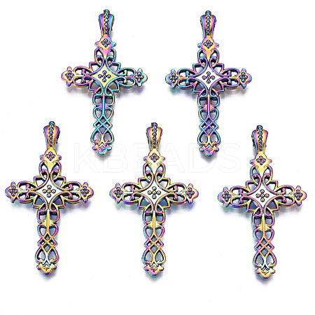 Rainbow Color Alloy Pendant Enamel Settings PALLOY-N163-146-NR-1