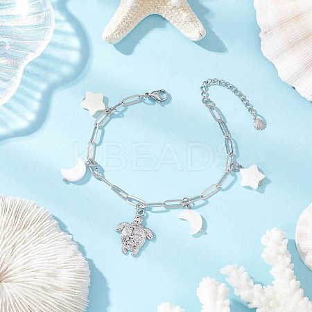 304 Stainless Steel Charm Bracelets BJEW-JB12220-1