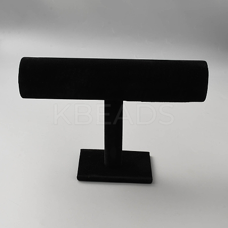 Velvet Cloth T Bar Bracelet Holder Stands BDIS-WH0014-08-1