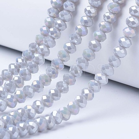 Electroplate Glass Beads Strands X-EGLA-A034-P8mm-B11-1
