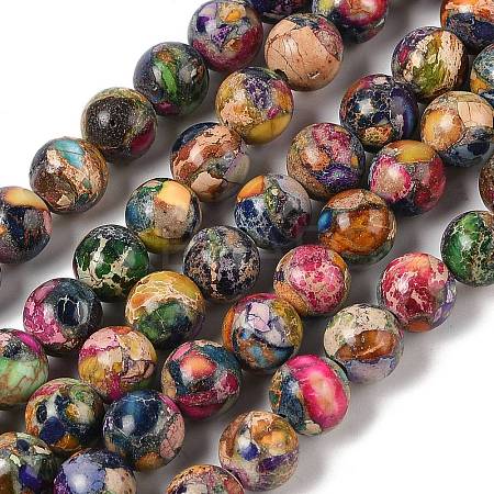 Dyed Natural Regalite/Imperial Jasper/Sea Sediment Jasper Beads Strands G-B124-C01-19-1